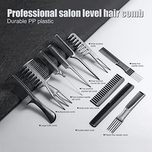 Oneleaf Styling Hair Comb 10Pcs Hair Stylists Professional Styling Comb Set Variety Pack Great For All Hair Types And Styles