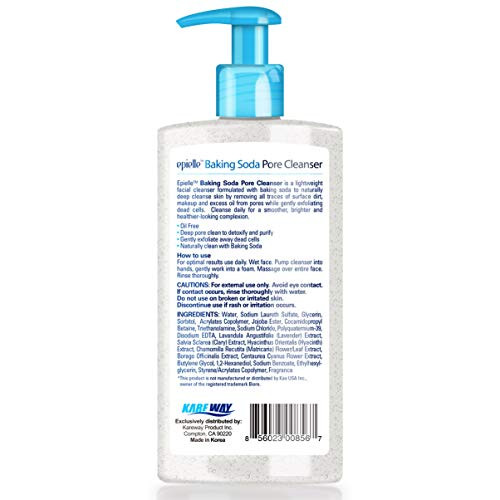 Epielle Baking Soda Pore Cleanser Oil Free Gentle Daily Use Cleanse And Exfoliate Pores For Oily And Combination Skin 6.77 Fl Oz 1 Pack