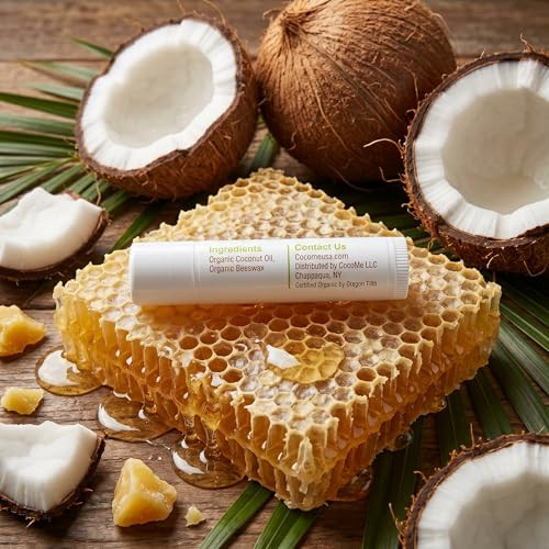Coco Me Lip Balm 100 Percent Organic Beeswax And Coconut Oil 3 Pack 0.15Oz