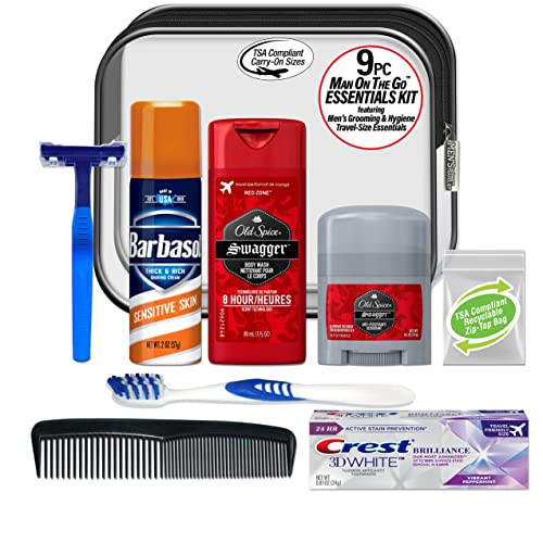 Convenience Kits International Men S Deluxe 9 Piece Kit With Travel Size Tsa Compliant Essentials Featuring Old Spice Products In Reuseable