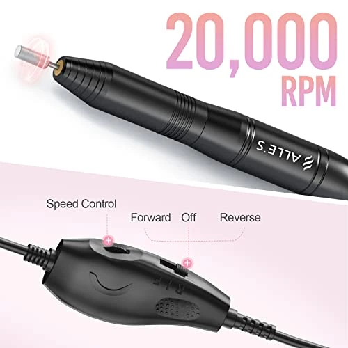 20000Rpm Electric Nail Drill Compact Portable Efile Professional Manicure Pedicure Nail File Drill Kit For Acrylic Gel Nails And Home Salon