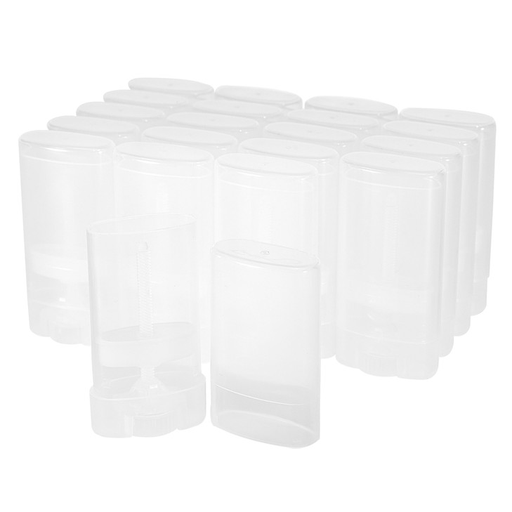 Xiboya Textile Empty Oval Deodorant Lip Lipstick Balm Tubes Containers Plastic 20Pcs 15Ml Transparent 15Ml Transparent