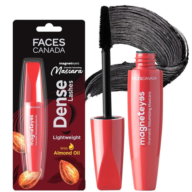 Facescanada Volumizing Mascara Lightweight Formula With Almond Oil For Nourished Dense And Fuller Looking Lashes Smudge Proof Long Lasting