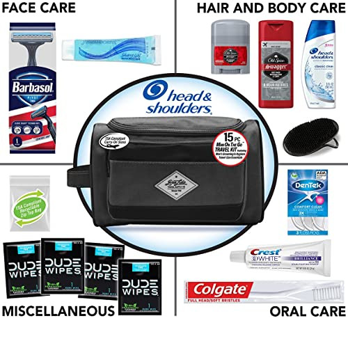 Convenience Kits International Men S Premium 15 Piece Kit Wth Travel Size Tsa Compliant Essentials Featuring Head And Shoulders Dandruff