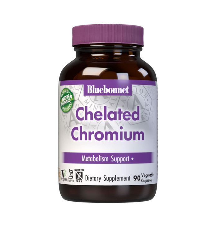 Bluebonnet Nutrition Chelated Chromium, Metabolism Support*, Non-GMO, Vegan, Kosher Certified, Gluten-Free, Soy-Free, Dairy-Free, Albion Chelated Min
