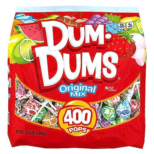 Dum Dums Original Mix 400 Ct. Bag All Time Classic Flavors Assorted Suckers In Bulk Candy Bag Individually Wrapped Lollipops Bulk Halloween