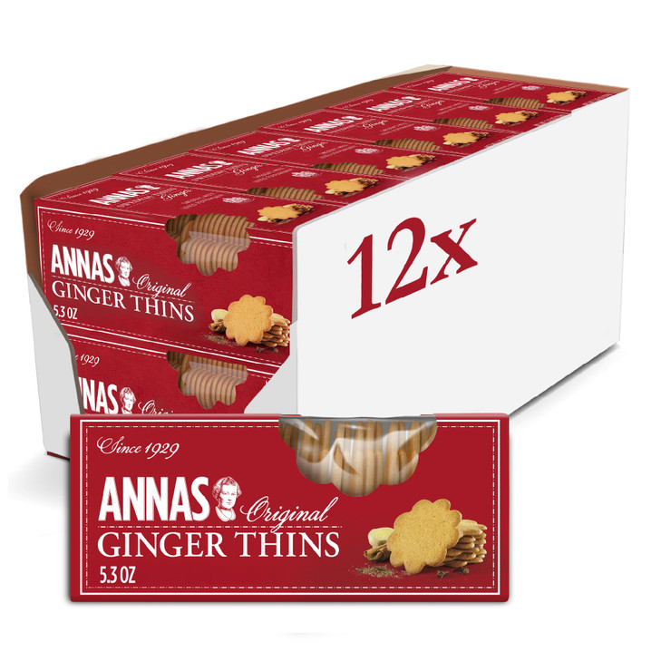 Annas Thins Ginger Pepparkakor 5.25 Ounce Pack Of 12 Non Gmo Plus Vegan
