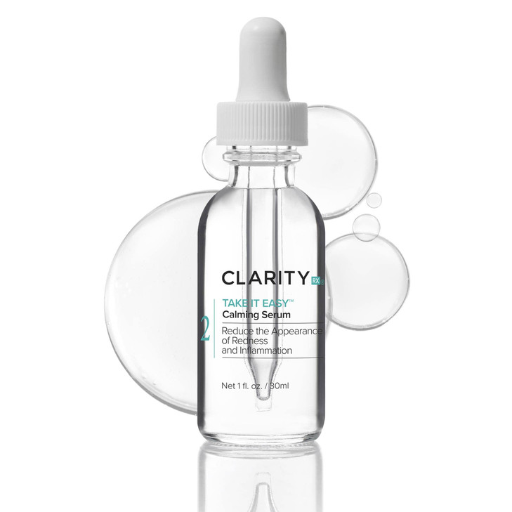 Clarityrx Take It Easy Calming Face Serum Natural Plant Based Anti Redness Treatment For Sensitive Skin And Rosacea 1 Fl Oz