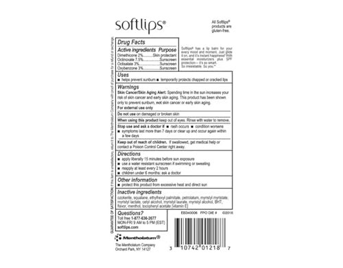 Softlips Lip Balm Protectant Spf 20 Vanilla Pack Of 12 Sticks