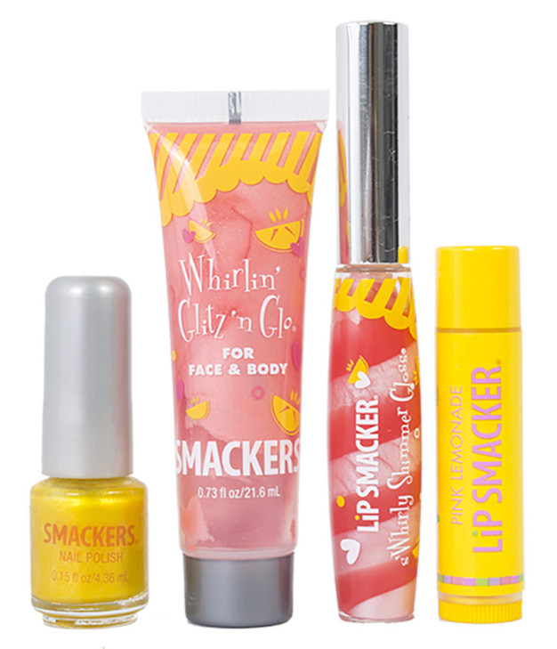 Lip Smacker Pink Lemonade Glam Bag Makeup Set For Girls Lip Balm Lip Gloss Nail Polish And Lotion Christmas Make Up Collection Holiday