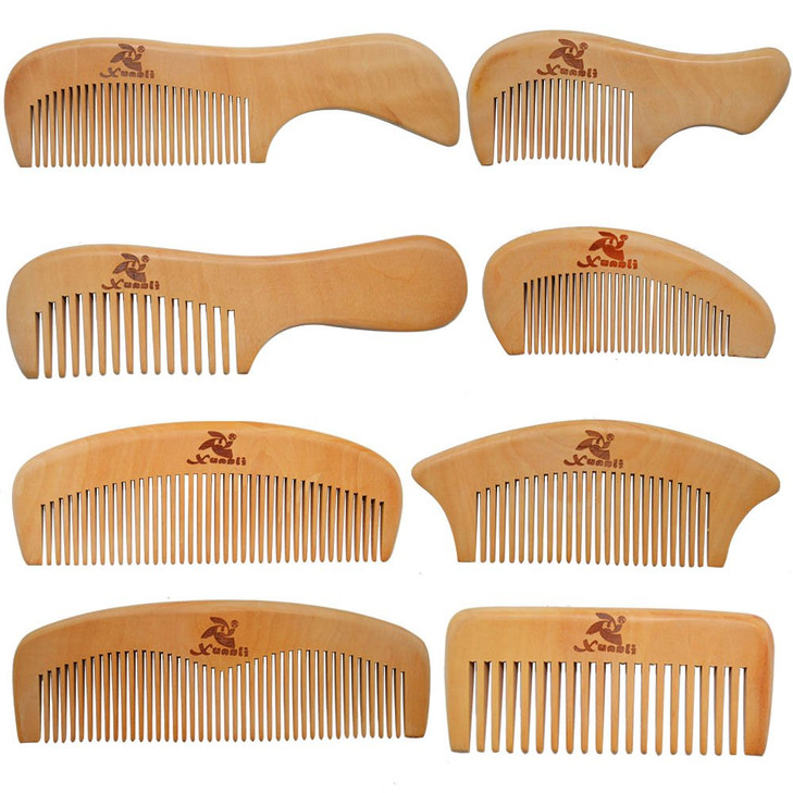 Xuanli 8 Pcs The Family Of Hair Comb Set Wood With Anti Static And No Snag Handmade Brush For Beard Head Hair Mustache With Gift Box S021