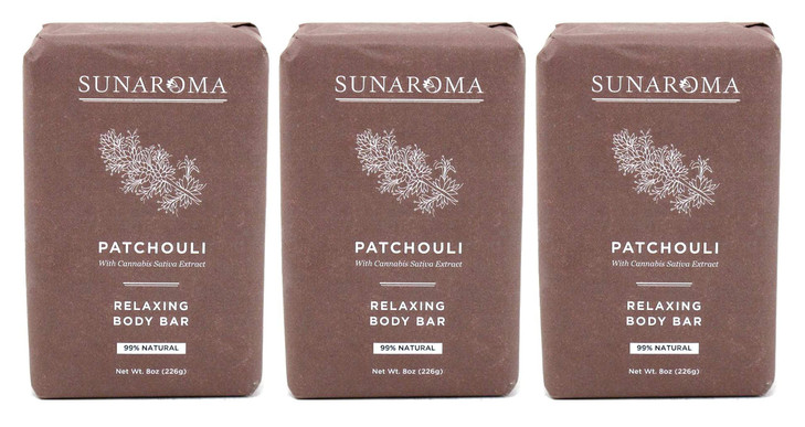Sunaroma Soap Bar Patchouli 8 Ounce Pack Of 3