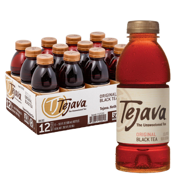 Tejava Original Unsweetened Black Iced Tea 16.9 Fl Oz Pack Of 12