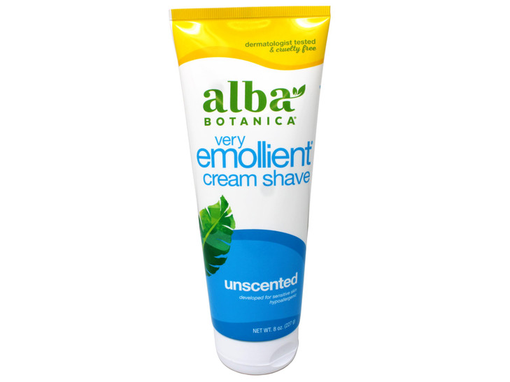 Alba Botanica Very Emollient Cream Shave, Unscented, 8 Oz