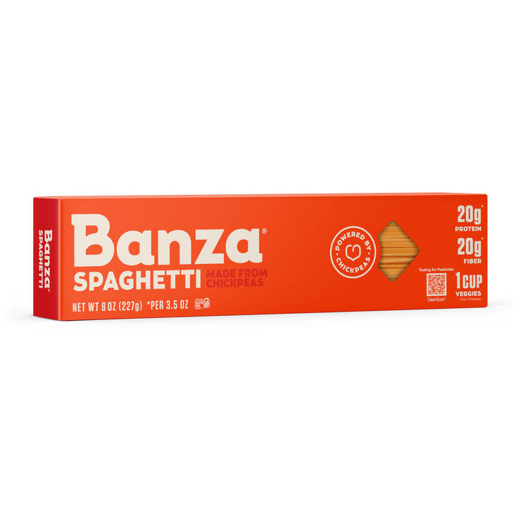 Banza Spaghetti Pasta From Chickpeas Gluten Free High Protein And Lower Carb Protein Spaghetti Chickpea Pasta 8Oz