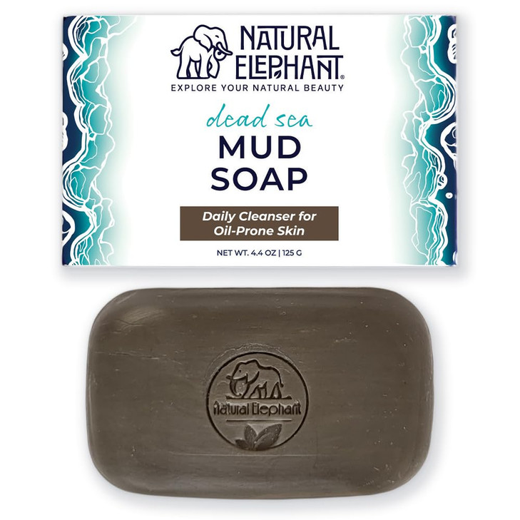 Natural Elephant Dead Sea Mud Soap Bar Mineral Rich Face And Body Cleanser With Natural Dead Sea Minerals 4.4 Oz 125 G