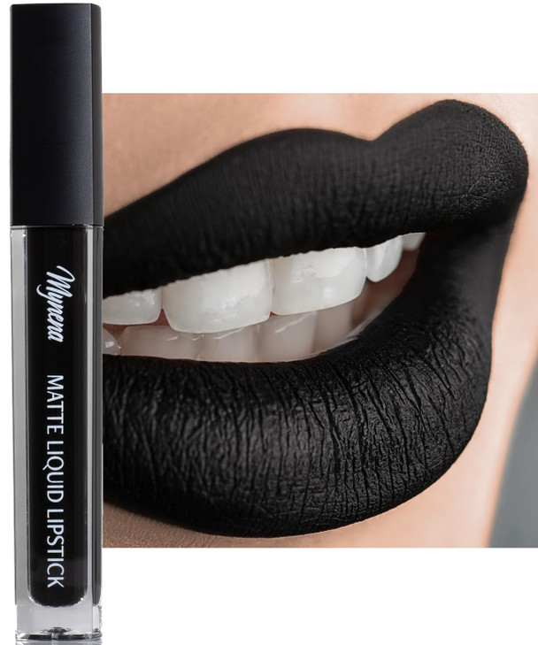 Mynena Jet Black Long Lasting Waterproof Matte Liquid Lipstick Linda