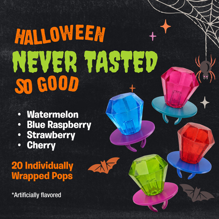 Ring Pop Halloween Candy Lollipops 20 Count Assorted Flavor Party Favors