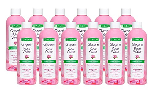 De La Cruz Rose Water And Glycerin Rosewater Moisturizer For Skin And Hair 8 Fl Oz 236 Ml 12 Bottles