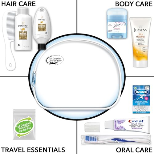 Convenience Kits International Women's Deluxe 10 Piece Kit with Travel Size TSA Compliant Essentials Featuring: Pantene Hair Products in Reusable Toi