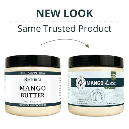 Zatural 100 Percent Pure Mango Butter Cold Pressed Raw Creamy Body Butter For Skin Hydration Conditioning And Softening 16Oz