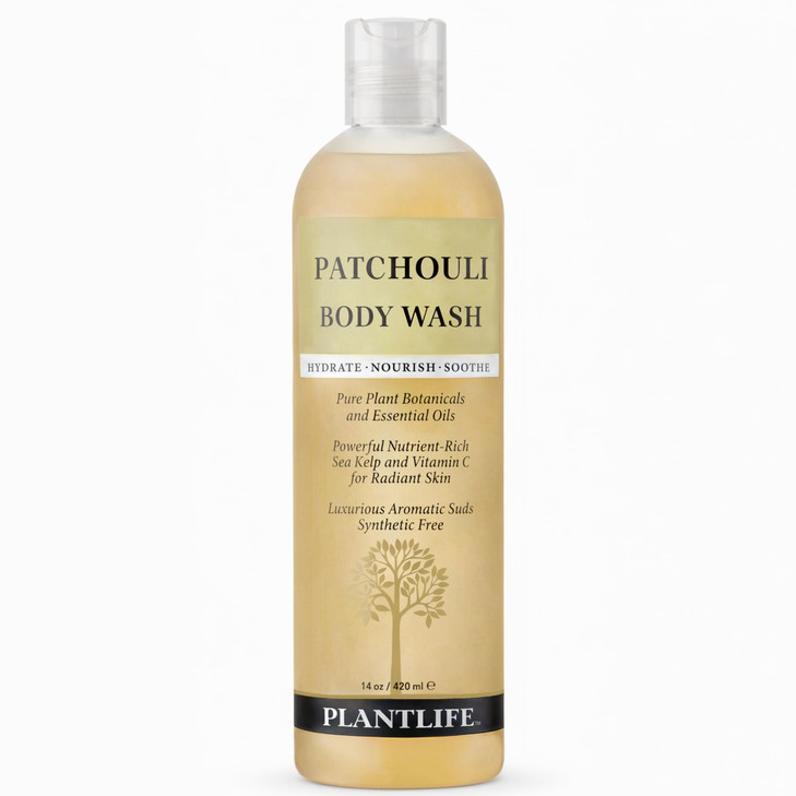 Plantlife Patchouli Natural Body Wash Sulfate Free Gluten Free 14 Oz