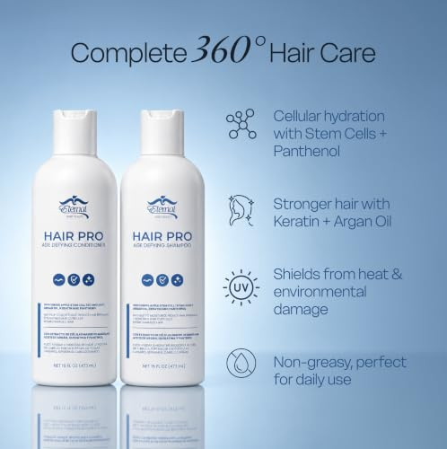 Eternal Spirit Hair Pro Shampoo And Conditioner Bundle 16 Fl Oz Each Special Edition Hydrating Hair Care Set With Stem Cells Argan Oil And