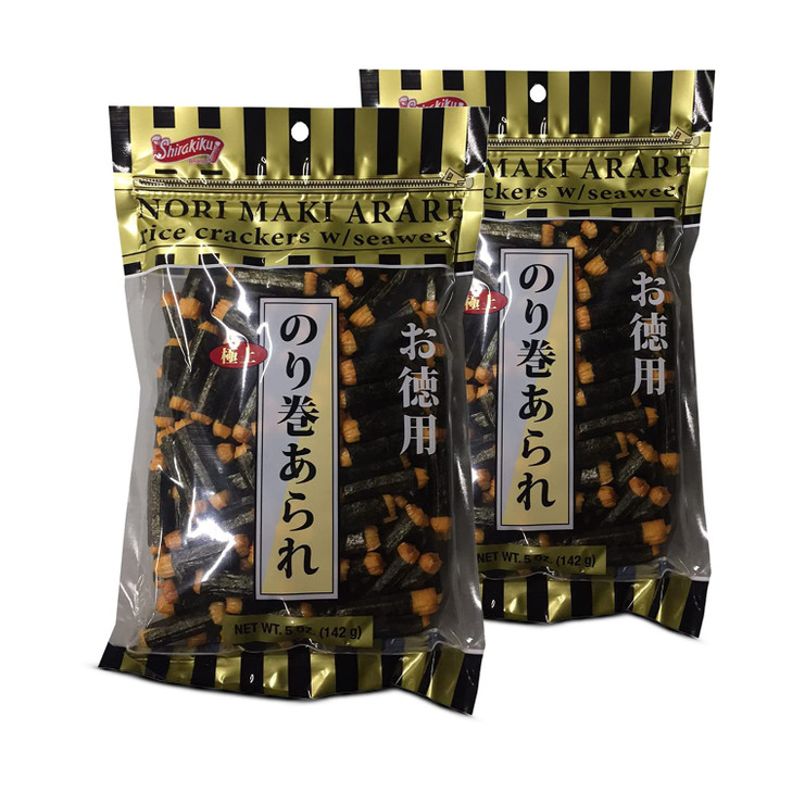 Shirakiku Japanese Nori Maki Arare Rice Crackers With Glutinous Rice Soy Sauce Wheat And Seaweed Crispy And Savory Cracker Snacks Seaweed