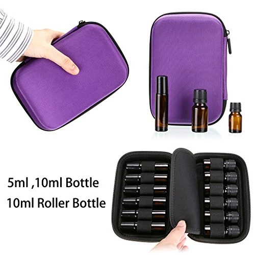 Hipiwe Eva Hard Shell Essential Oil Carrying Case Holds 12 Rollers Bottles