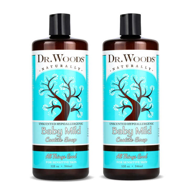 Dr. Woods Unscented Baby Mild Liquid Castile Soap 32 Fl Oz Pack Of 2