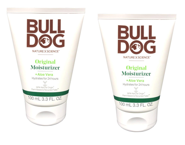 Bulldog Skincare Original Moisturizer For Men. With Aloe Vera 3.3 Fl. Oz. Pack Of 2