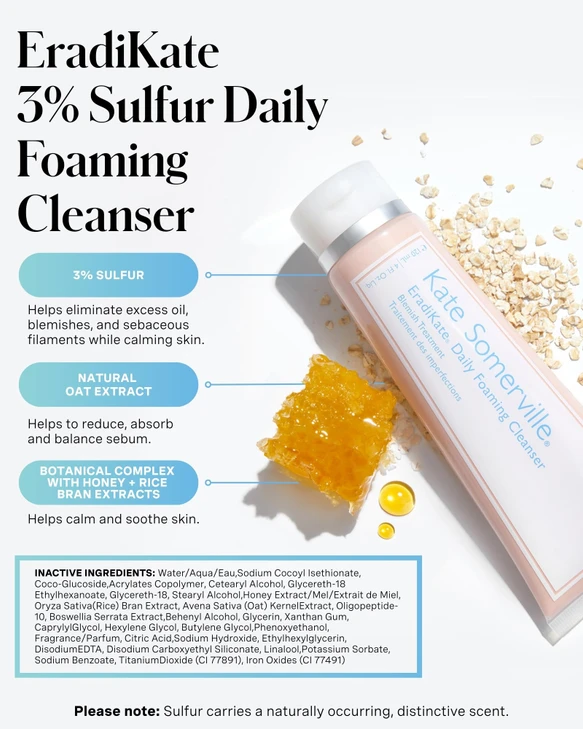 Kate Somerville Eradikate 3 Percent Sulfur Daily Foaming Cleanser 4 Fl Oz
