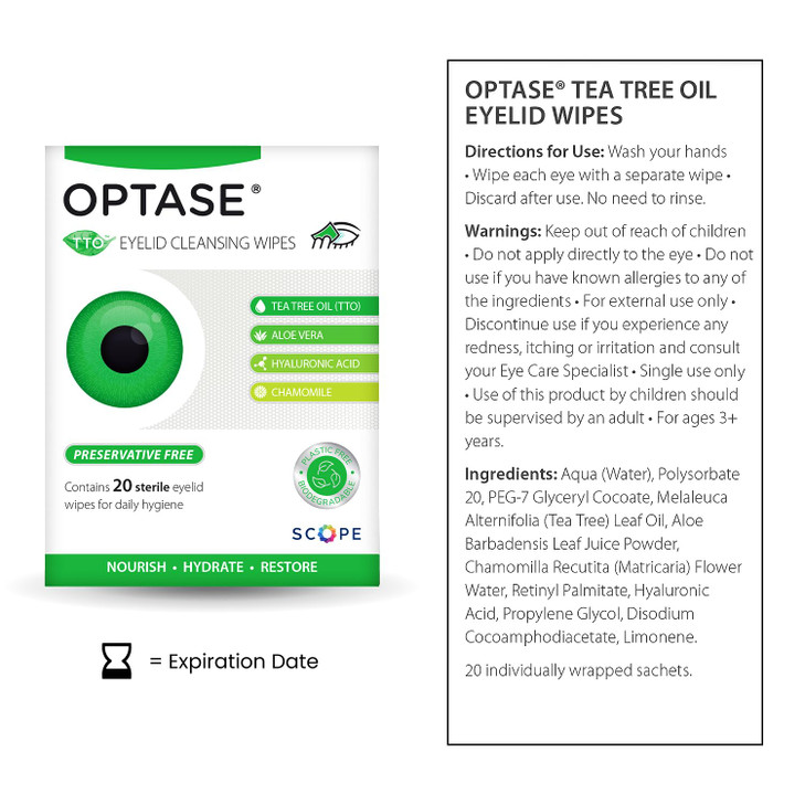 Optase Tto Eyelid Cleansing Wipes 20 Count