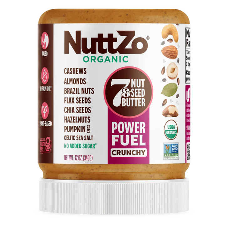 Nuttzo Organic Paleo Power Fuel Crunchy 7 Nut And Seed Butter 12 Oz
