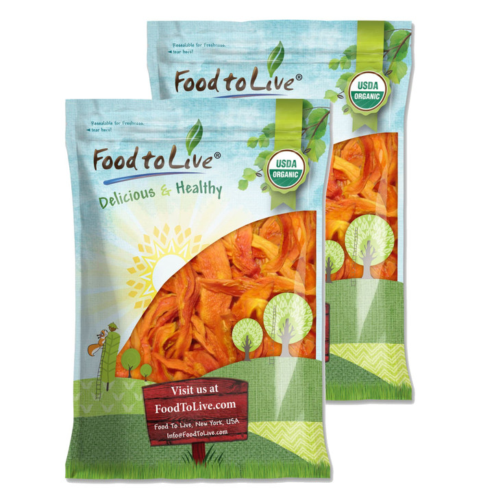 Food To Live Organic Dried Papaya Spears 8 Pounds Kosher Unsulfured Unsweetened Vegan Bulk