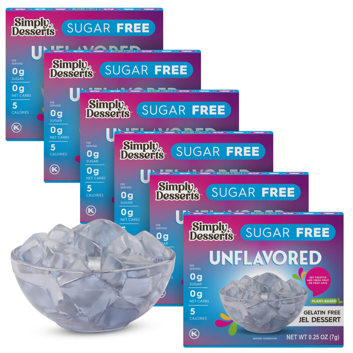 Simply Desserts Sugar Free Jel Mix Unflavored 6 Pack 0.25 Oz Ea