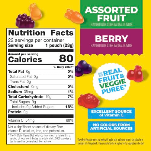 Mott S Assorted And Berry Fruit Flavored Snacks With Real Fruit Puree 22 Ct