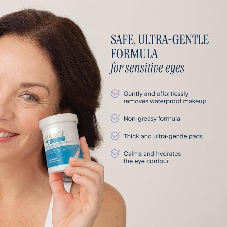 Marcelle Gentle Eye Makeup Remover Pads For Sensitive Eyes 85 Pads