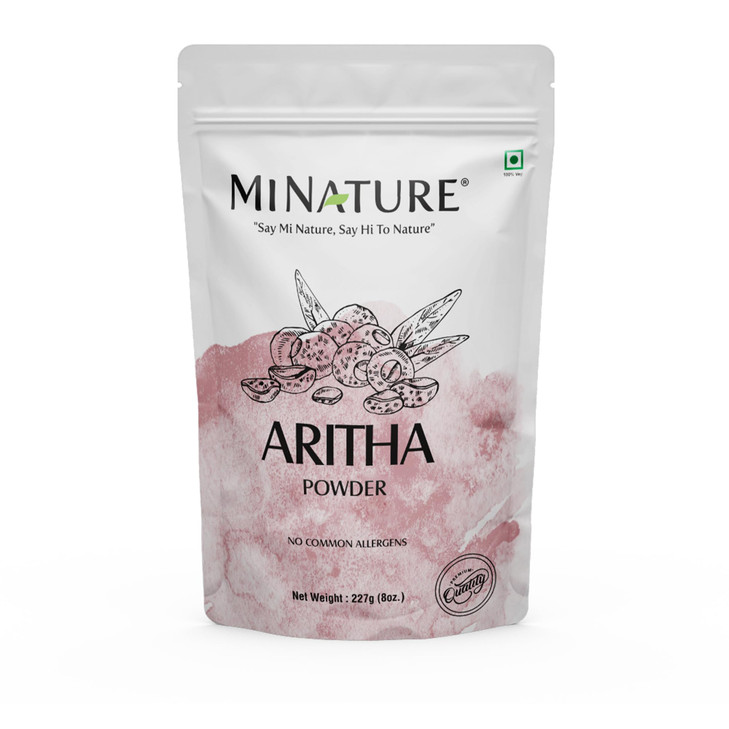 Mi Nature Aritha Sapindus Laurifolia Powder Soap Nut Powder Usda Nop Certified Organic Hair Conditioner For Silky Hair From India 227G 1 Per
