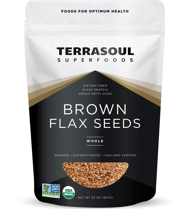 Terrasoul Superfoods Organic Brown Flax Seeds 2 Pound
