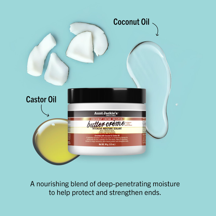 Aunt Jackie S Coconut Crème Recipes Butter Crème Intensive Moisture Sealant Leave In Conditioning Therapy For Dry Hair 7.5 Oz