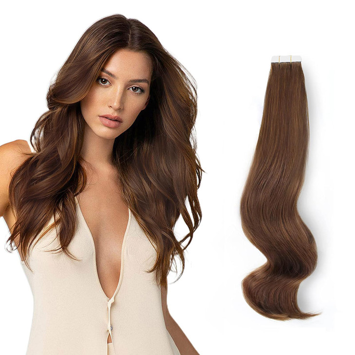 Abh Amazingbeauty Hair Tape In Hair Extensions 14 Inch Walnut Brown 3
