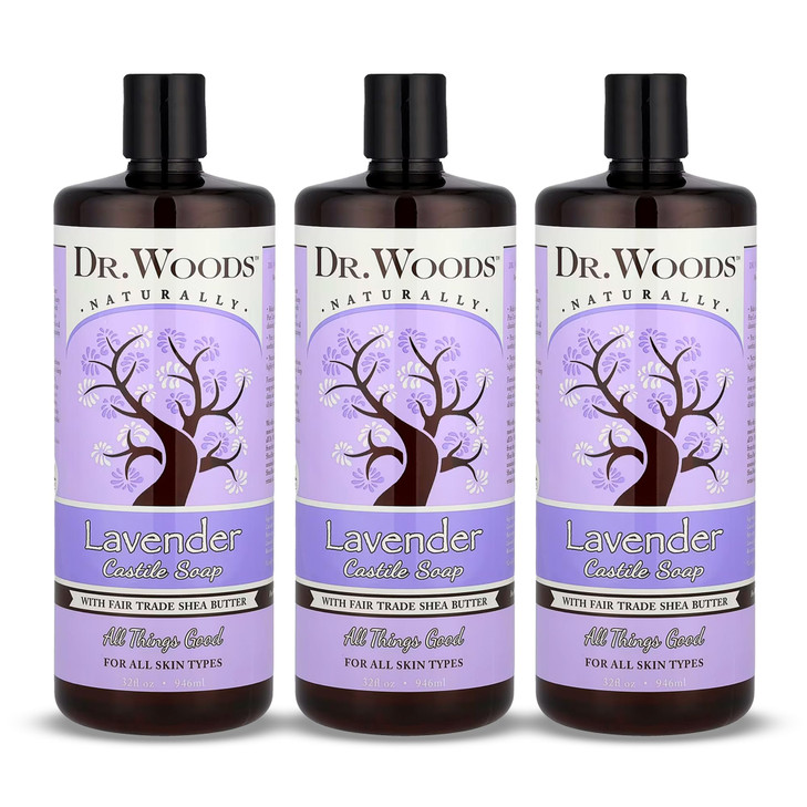 Dr. Woods Lavender Liquid Castile Soap 32 Fl Oz Pack Of 3