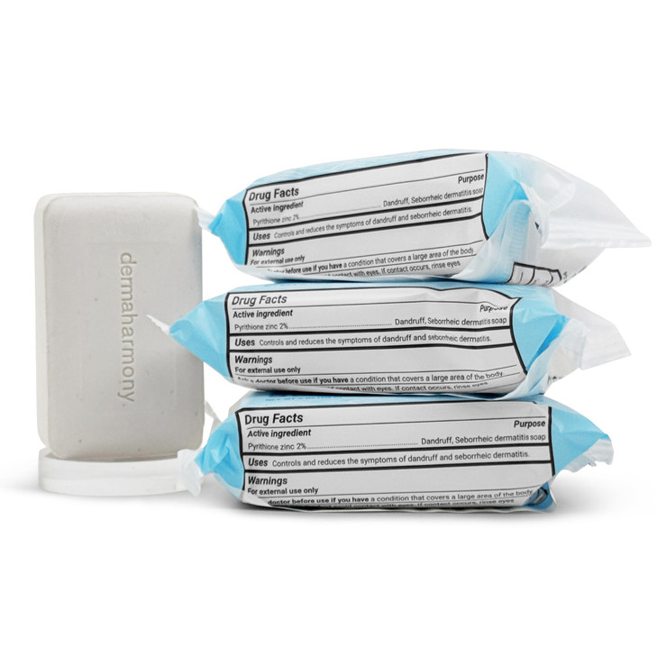Dermaharmony Pyrithione Zinc Znp Therapy Soap 4 Oz Bars 3 Pack For Seborrhea And Dandruff