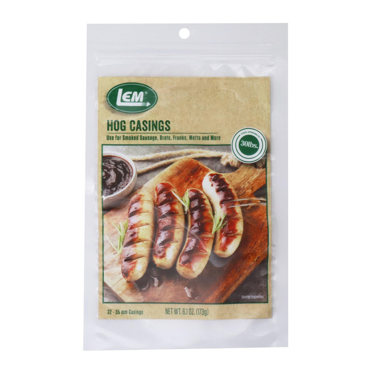 Lem Products Pre Tubed Natural Hog Casings 32 35Mm Edible Sausage Casings For Sausage Links Hot Dogs Pepperoni Salami Homemade Sausages