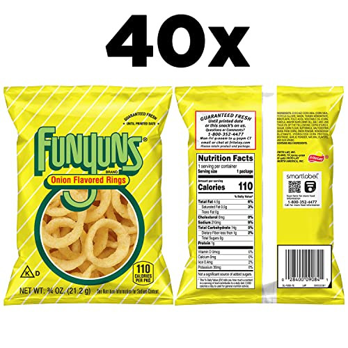 Funyuns Onion Flavored Rings Original 0.75 Ounce Pack Of 40