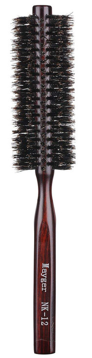 Perfehair Soft Boar Bristle Round Brush For Fine Thin Hair Or Beards 1.3 Inch For Drying Styling Curling Adding Volume