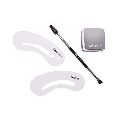 Ienvy By Kiss All In One Brow Pomade Dark Brown Kbpm01 Waterproof Long Lasting Mirror Cap Stencils Included