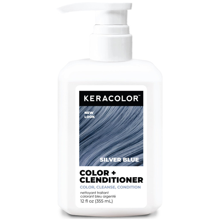Keracolor Color Plus Clenditioner Semi Permanent Color Silver Blue 12 Fl Oz