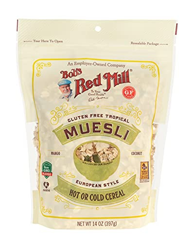 Bob S Red Mill Gluten Free Tropical Muesli 14Oz Pack Of 4 Gluten Free Non Gmo Whole Grain Kosher